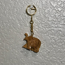 Wooden carved elephant keychain